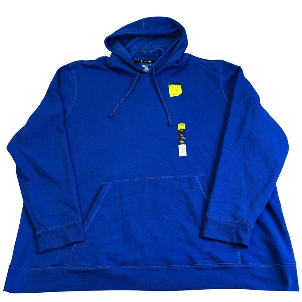 Tek Gear Hoodie Mens 4XB Royal Blue Fleece Sweatshirt Pullover Ultrasoft Winter